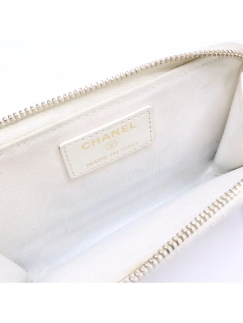 Chanel Caviar Leather Quilted L-shaped Zipper Card